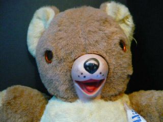 Vintage Musical Teddy Bear,  Rubber Nose " Wind Up " By Custom Stuffed Toy Co