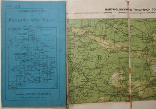 C 1911 Old Vintage Bartholomew Half - Inch Map 34 Dorset Dissected - For Stanford