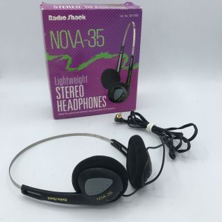 Vintage Radio Shack Nova 35 Lightweight Stereo Headphones Cat.  No.  33 - 1100