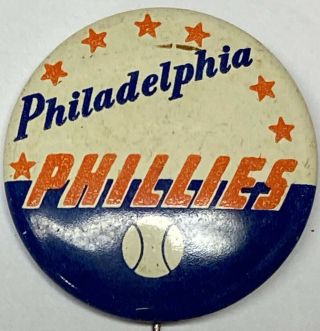 1960’s Vintage Philadelphia Phillies Baseball 3/4 Inch Pin Pinback Orange Crane