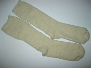 Vintage Mens Wool Blend Socks Beige Heavy / Thick Size 9 Medium See Measurements