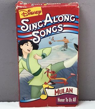 Disney’s Sing Along Songs Mulan Honor To Us All Vhs Video Vcr Tape Rare Vtg Fast