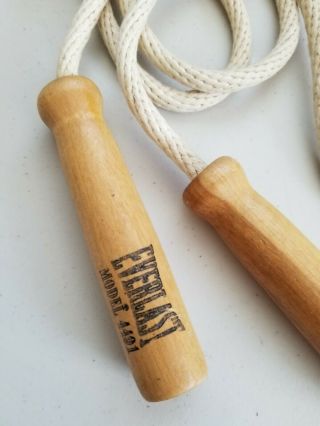 Vintage Everlast Jump Rope Gym Training Wood Rope