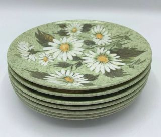 Od Oneida Vintage Dish Set Of 7 Daisy Flower Saucers Dessert Plates Melamine 6 "