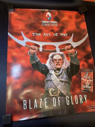 Star Trek Decipher Ccg Blaze Of Glory Promo Poster - Vintage 1999 - Man Cave Item