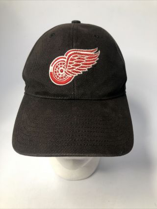 Vintage Rare Detroit Red Wings Black Twins Enterprise Adjustable Hat Cap