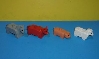 Lego - Duplo,  Farm Animals - Sheep,  Pig,  Horse & Cow - Old Style Chunky Vintage