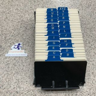 (el) Vintage Rolodex Model Vip 24c Blank Cards File Blue Tab A - Z Very Good