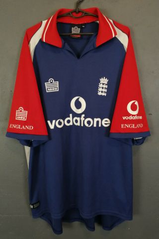 Vintage Old Mens England National 2004/2005 Cricket Shirt Jersey Admiral Size Xl
