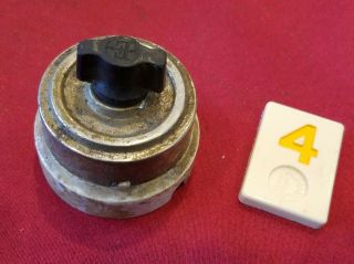 Vtg On/off Rotary Light Switch Nickel Over Brass Porcelain Round Single Pole Y1