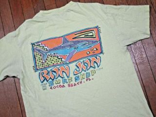 Vintage 80s Ron Jon Surf Shop Coca Beach Florida T Shirt (xl) Surfing Shark