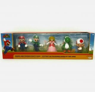 Mario And Friends Multi - Pack Figures - Mario,  Luigi,  Princess Peach,  Yoshi,  Toad
