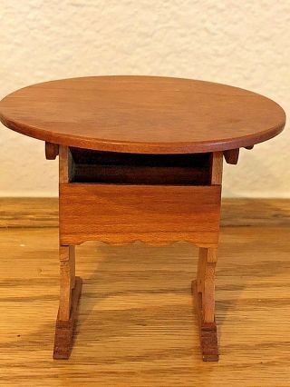 Vintage Artistian Made By Carl L.  Anderson Dollhouse Miniature Tilt Top Table