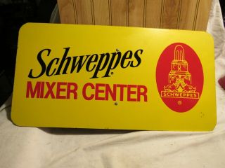 Vintage Schweppes Soda Mixer Center Sign