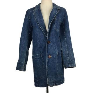 Vintage 80s Usa Guess Jean Jacket Coat Size 1 Xl Blue Denim Medium Wash