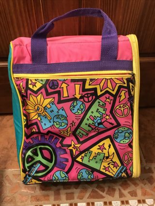 Vintage 1990’s Wiz Personal Locker Backpack - Box Bookbag 1990 Rare Neon