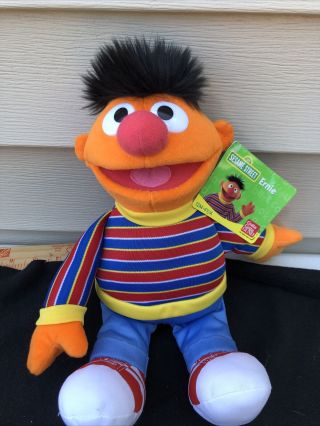 Gund Sesame Street Ernie Plush Toy Stuffed Doll 13.  5 " Kids Huggable Gift Soft