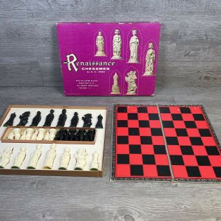 Vintage 1959 E.  S.  Lowe Renaissance Chess / Chessmen Set Complete