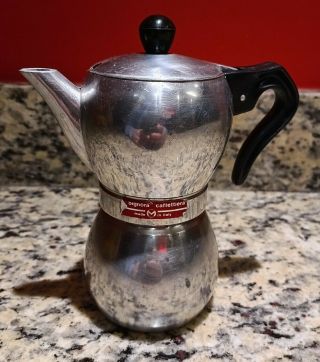 Vintage La Signora Caffettiera Stovetop Espresso Coffee Pot 7 " Made In Italy