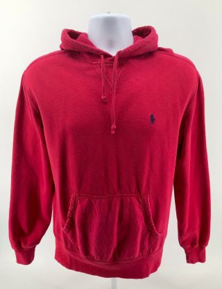 Polo Ralph Lauren Vintage Pullover Hoodie Sweatshirt Mens Size S Small Red