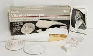Vintage Sears 8 - 2255 Vibrator Massager 5 Attachments Box