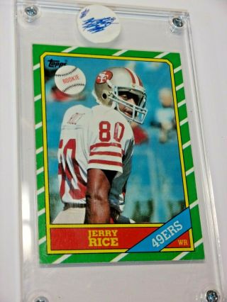 1986 Topps Jerry Rice Rc Rookie Card 161 In Screw Down Really Sharp