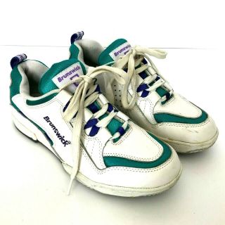 Brunswick Women Vintage 1997 Retro 90s Sneakers 9 White Teal Blue Purple Shoes