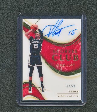 2019 - 20 Immaculate Vince Carter Scorers Club Signatures Auto 27/49 7a