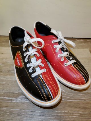 Vintage Qubica Amf Bowling Shoes Red Black Leather Women 