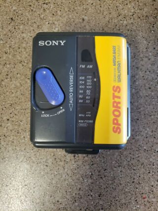 Vintage Sony Sports Walkman Cassette Player Mega Bass Am/fm Radio