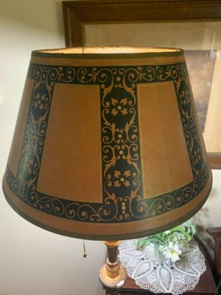 Vintage Mid Century Paper Lamp Shade With Flower Panel Design C1940s