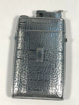 Vintage Evans Cigarette Case With Lighter Attached Silver Tone