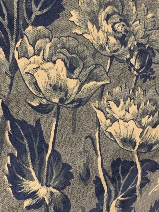 Vintage Blue Label Ralph Lauren Donovan Poppy Floral King Flat Sheet