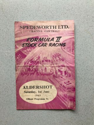 Vintage Spedeworth Aldershot Stock Car Racing Programme 1st June 1963