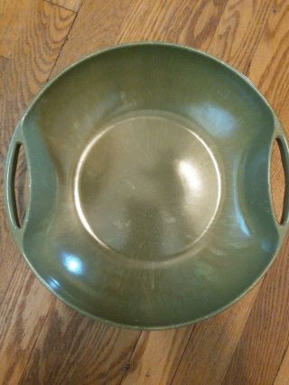 Vintage Aztec Melmac Dinnerware Green Confetti 12in Handled Salad Serving Bowl