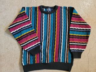 Vintage Weekends Heavyweight Made In Usa Multicolor Sweater Size Men 