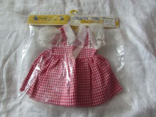 1960s Vtg 18 " - 19 " Chubby Girl Doll Dress Tagged Peggy Ann Clothes Checked