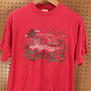 Kauai The Garden Island 1984 80s Print T - Shirt Large Vtg 90s 00s Single Stitch