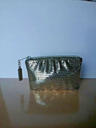 Whiting And Davis Silver Mesh Coin Purse Zippered And Lined