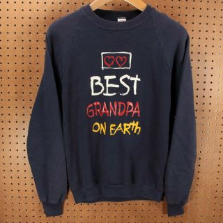 Vtg 80s 90s Usa Raglan Sweatshirt Medium Best Grandpa On Earth Gift Funny Thin