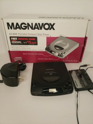 Magnavox Portable Cd Player Model Az - 6840 Portable Car Cd Player Vintage