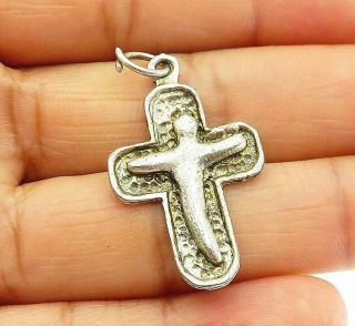 925 Sterling Silver - Vintage Petite Religious Crucifix Cross Pendant - P8283
