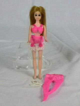 Vtg 70s Topper Dawn Doll Undercover Girl 619 Hot Pink Bra Slip Stockings Mirror