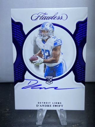 2020 Flawless D’andre Swift Rc Auto ‘blue’ ’d 01/10 First One Lions