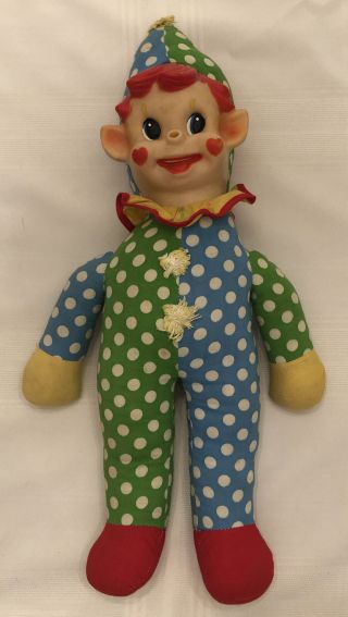 Rare Vintage 1970’s Knickerbocker Rubber Face Plush Clown Dolls Of Distinction