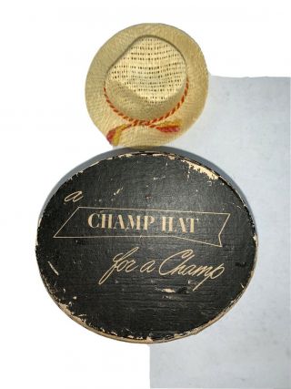 Vtg Salesman Sample/presentation/advertisment Champion Hat Box With Hat