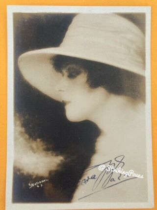 Theda Bara Vintage Photo 7x5 " Film Star Actress 1920s Printed Signature