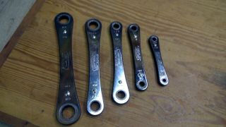 Vintage Craftsman Box End Ratchet Wrench Set 5 Pc.  Sizes 1/4 " To 7/8 "