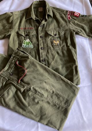 Vintage Bsa Boy Scout Uniform Short Sleeve Shirt And Pants 1960 