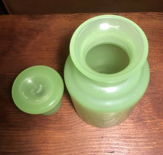 Vintage Hand Blown Lime Green Glass Decanter with Stopper 2